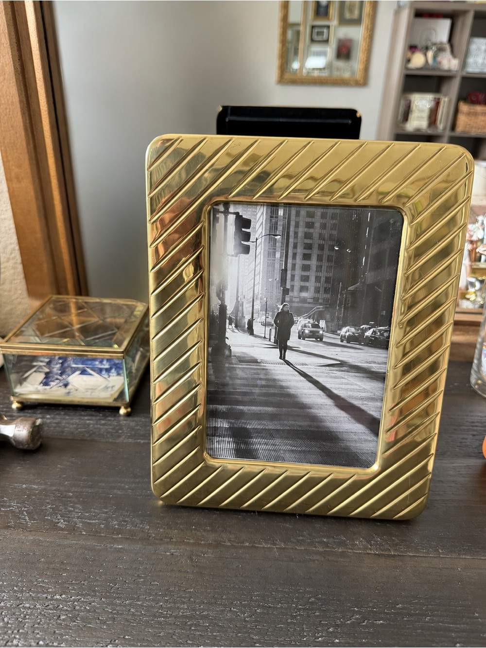 1980’s 80’s Photo Frame Album, Solid Brass, ornate design 5X7
